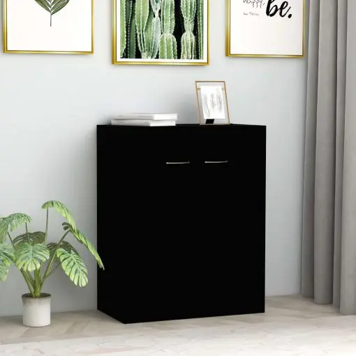 vidaXL Sideboard Black 60x30x75 cm Chipboard