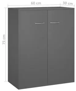 vidaXL Sideboard Grey 60x30x75 cm Chipboard
