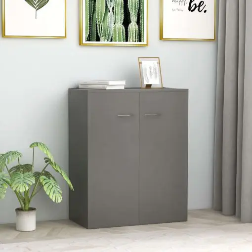 vidaXL Sideboard Grey 60x30x75 cm Chipboard