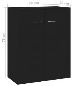 vidaXL Sideboard High Gloss Black 60x30x75 cm Chipboard