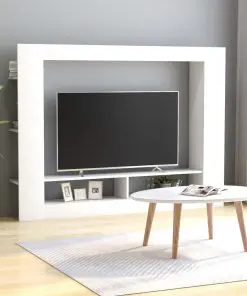 vidaXL TV Cabinet White 152x22x113 cm Chipboard