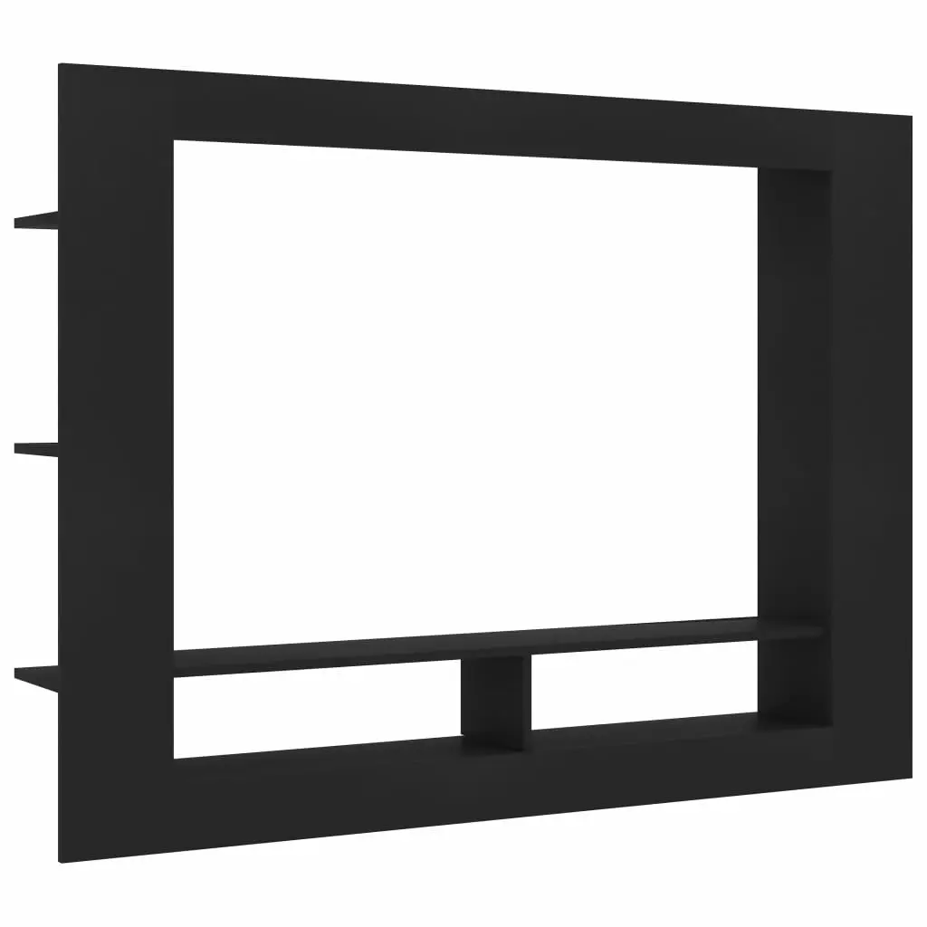 vidaXL TV Cabinet Black 152x22x113 cm Chipboard