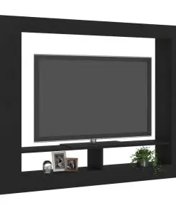 vidaXL TV Cabinet Black 152x22x113 cm Chipboard