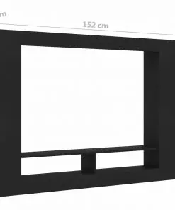 vidaXL TV Cabinet Black 152x22x113 cm Chipboard