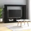 vidaXL TV Cabinet Black 152x22x113 cm Chipboard