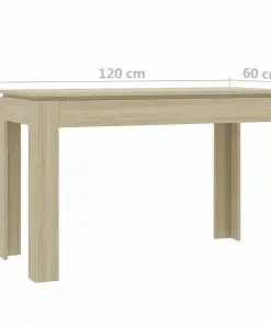 vidaXL Dining Table Sonoma Oak 120x60x76 cm Chipboard