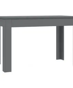 vidaXL Dining Table High Gloss Grey 120x60x76 cm Chipboard