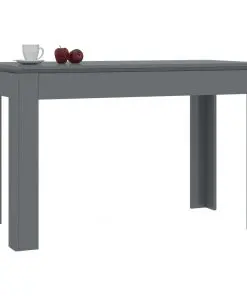 vidaXL Dining Table High Gloss Grey 120x60x76 cm Chipboard