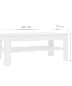 vidaXL Coffee Table White 110x60x47 cm Chipboard