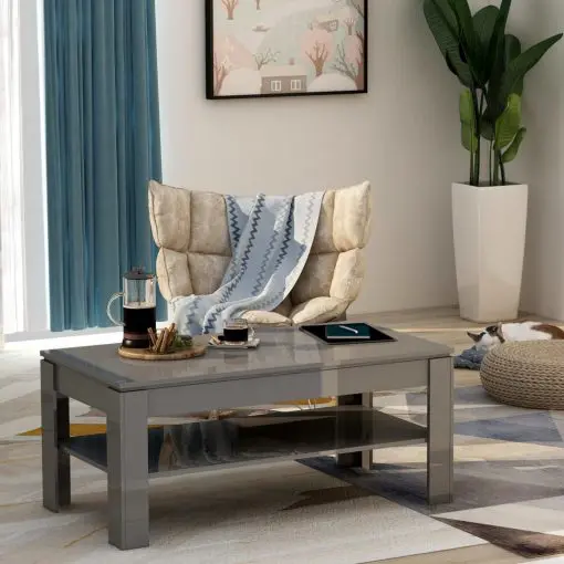 vidaXL Coffee Table Grey 110x60x47 cm Chipboard
