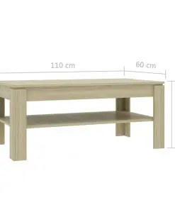 vidaXL Coffee Table Sonoma Oak 110x60x47 cm Chipboard