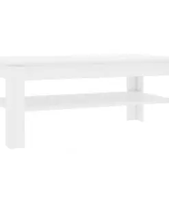 vidaXL Coffee Table High Gloss White 110x60x47 cm Chipboard