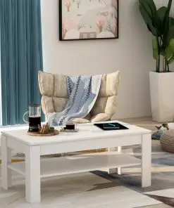 vidaXL Coffee Table High Gloss White 110x60x47 cm Chipboard