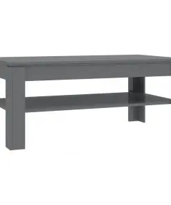 vidaXL Coffee Table High Gloss Grey 110x60x47 cm Chipboard