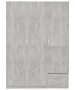 vidaXL 3-Door Wardrobe Concrete Grey 120x50x180 cm Chipboard
