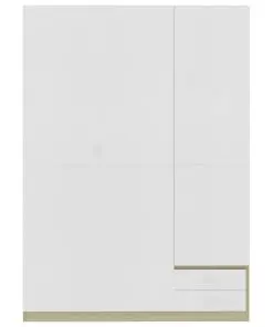 vidaXL 3-Door Wardrobe White and Sonoma Oak 120x50x180 cm Chipboard