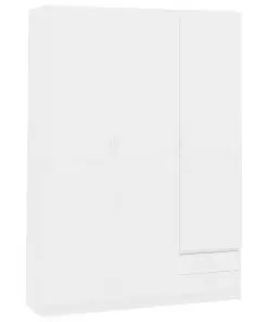 vidaXL 3-Door Wardrobe High Gloss White 120x50x180 cm Chipboard