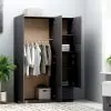 vidaXL 3-Door Wardrobe High Gloss Grey 120x50x180 cm Chipboard vidaXL 3-Door Wardrobe High Gloss Grey 120x50x180 cm Chipboard