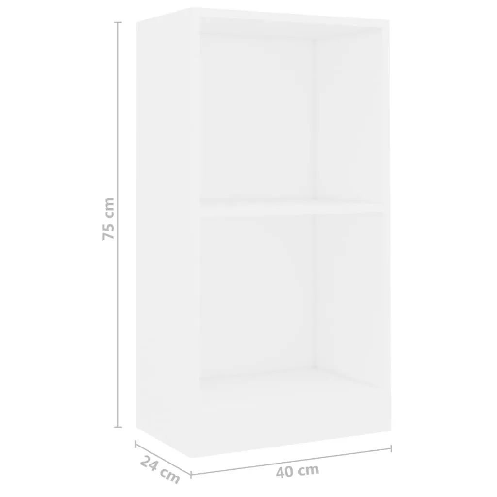 vidaXL Bookshelf White 40x24x75 cm Chipboard