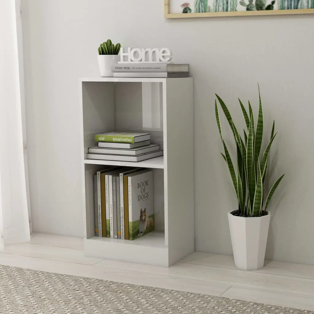 vidaXL Bookshelf High Gloss White 40x24x75 cm Chipboard
