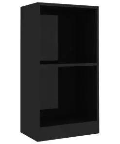 vidaXL Bookshelf High Gloss Black 40x24x75 cm Chipboard