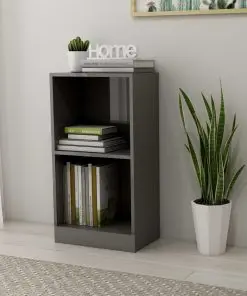 vidaXL Bookshelf High Gloss Grey 40x24x75 cm Chipboard