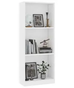 vidaXL 3-Tier Book Cabinet White 40x24x108 cm Chipboard