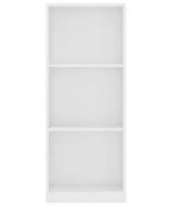 vidaXL 3-Tier Book Cabinet White 40x24x108 cm Chipboard