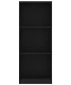 vidaXL 3-Tier Book Cabinet Black 40x24x108 cm Chipboard