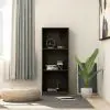vidaXL 3-Tier Book Cabinet Black 40x24x108 cm Chipboard