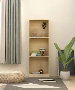 vidaXL 3-Tier Book Cabinet Sonoma Oak 40x24x108 cm Chipboard