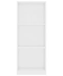 vidaXL 3-Tier Book Cabinet High Gloss White 40x24x108 cm Chipboard