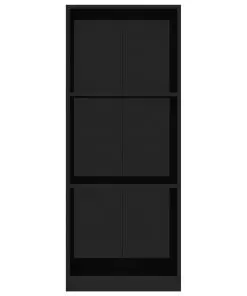 vidaXL 3-Tier Book Cabinet High Gloss Black 40x24x108 cm Chipboard