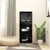 vidaXL 3-Tier Book Cabinet High Gloss Black 40x24x108 cm Chipboard