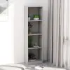 vidaXL 4-Tier Book Cabinet Grey 40x24x142 cm Chipboard