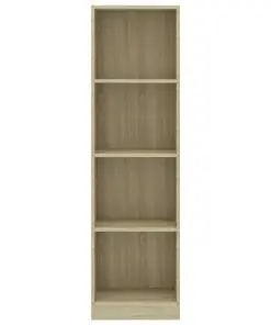 vidaXL 4-Tier Book Cabinet Sonoma Oak 40x24x142 cm Chipboard