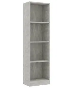 vidaXL 4-Tier Book Cabinet Concrete Grey 40x24x142 cm Chipboard