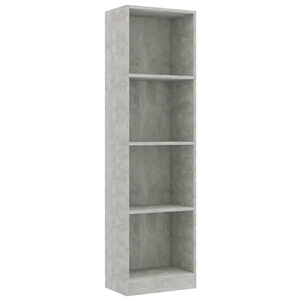 vidaXL 4-Tier Book Cabinet Concrete Grey 40x24x142 cm Chipboard