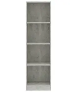vidaXL 4-Tier Book Cabinet Concrete Grey 40x24x142 cm Chipboard