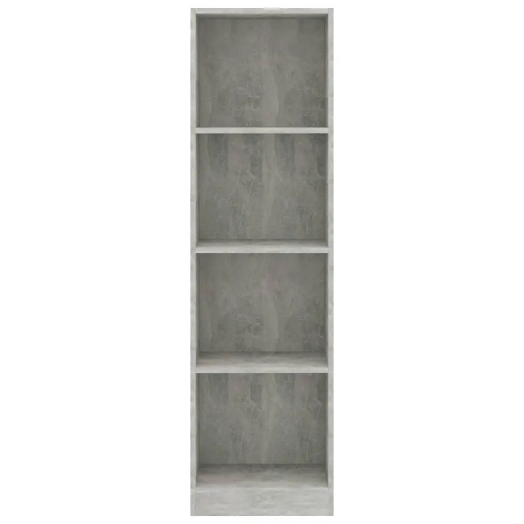 vidaXL 4-Tier Book Cabinet Concrete Grey 40x24x142 cm Chipboard
