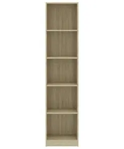 vidaXL 5-Tier Book Cabinet Sonoma Oak 40x24x175 cm Chipboard