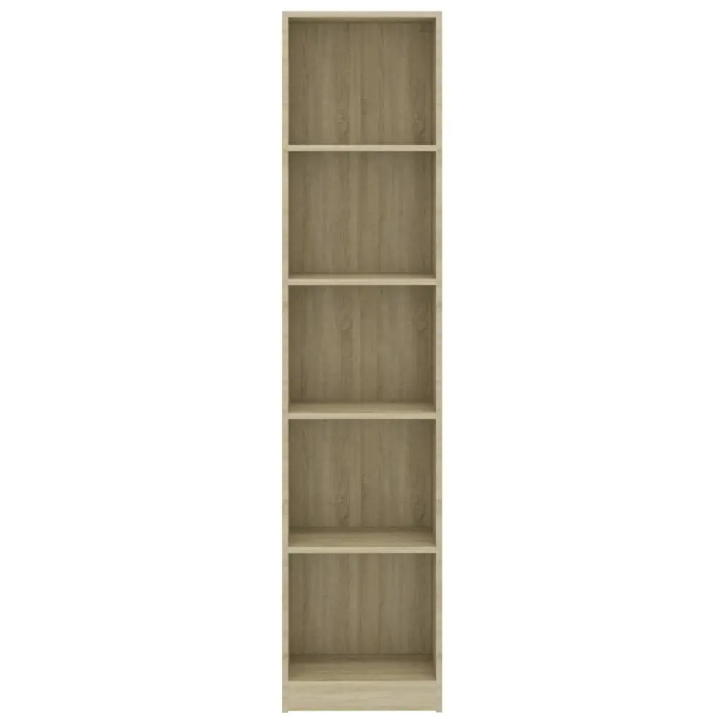 vidaXL 5-Tier Book Cabinet Sonoma Oak 40x24x175 cm Chipboard