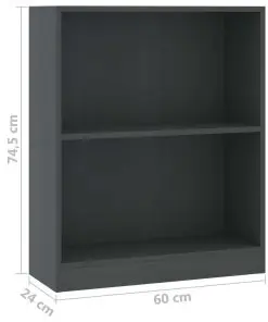 vidaXL Bookshelf Grey 60x24x74.5 cm Chipboard