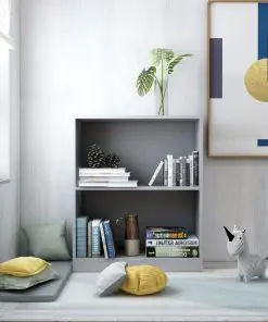 vidaXL Bookshelf Grey 60x24x74.5 cm Chipboard