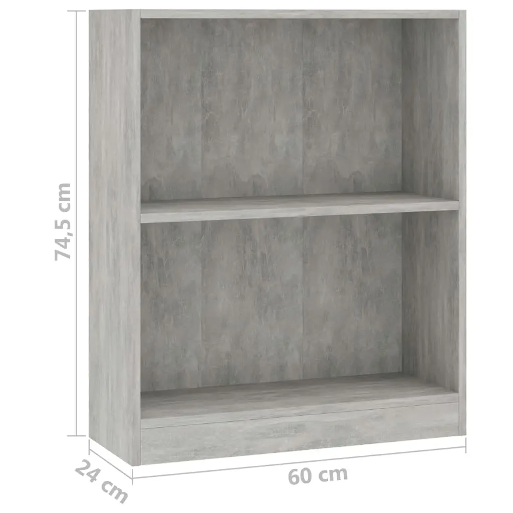 vidaXL Bookshelf Concrete Grey 60x24x74.5 cm Chipboard
