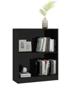 vidaXL Bookshelf High Gloss Black 60x24x74.5 cm Chipboard