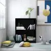 vidaXL Bookshelf High Gloss Black 60x24x74.5 cm Chipboard