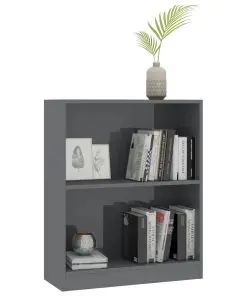 vidaXL Bookshelf High Gloss Grey 60x24x74.5 cm Chipboard