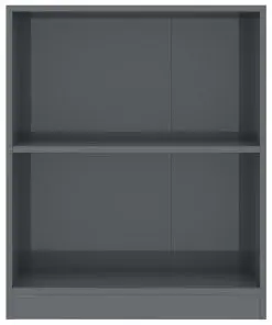 vidaXL Bookshelf High Gloss Grey 60x24x74.5 cm Chipboard