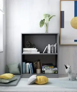 vidaXL Bookshelf High Gloss Grey 60x24x74.5 cm Chipboard